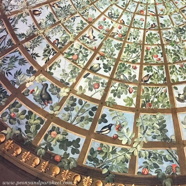 A painted ceiling at The Uffizi Gallery, Italy, Florence