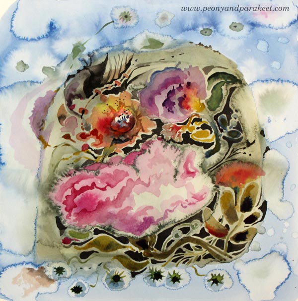 Intuitive Nouveau, a watercolor painting by Paivi Eerola from Peony and Parakeet.