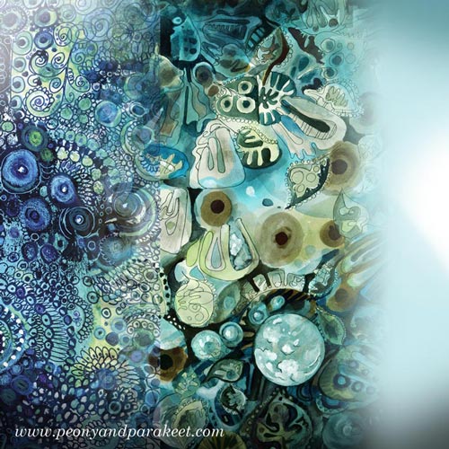 Digital art from hand-drawn elements by Paivi Eerola from Peony and Parakeet