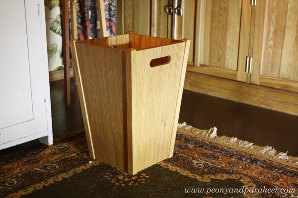 a perfect wooden wastepaper basket