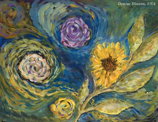 Vincent van Gogh inspiration by Denise Dineen, USA. An art journal page spread made from the mini-course Selfie Fantasy by Peony and Parakeet.