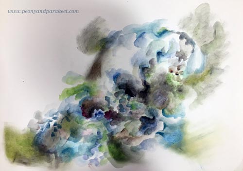 Fantasy portrait in progress. See the intuitive approach for painting fantasy figures!