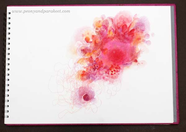 Explosion of color. See step-by-step instructions on how to finish this art journal page!