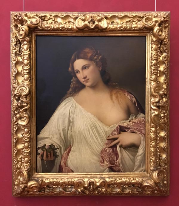 Flora by Tiziano Vecellio. Uffizi gallery. Photo by Paivi Eerola from Peony and Parakeet.