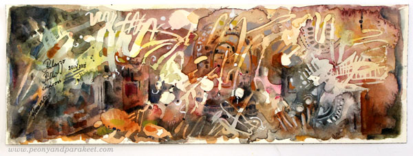 Painting watercolor panoramas by Paivi Eerola from Peony and Parakeet