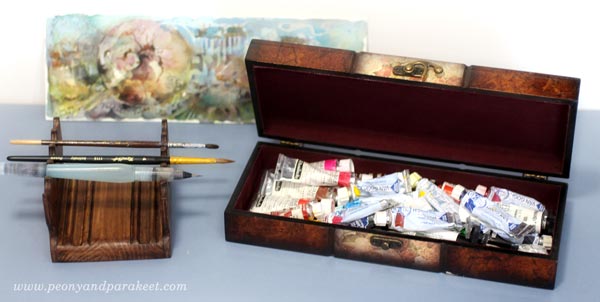 Painting watercolor panoramas by Paivi Eerola from Peony and Parakeet