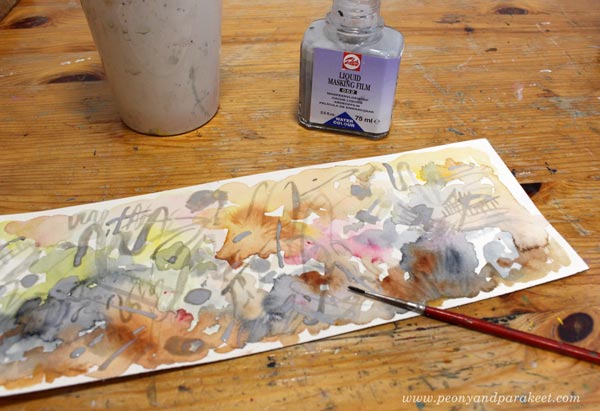 Painting watercolor panoramas by Paivi Eerola from Peony and Parakeet