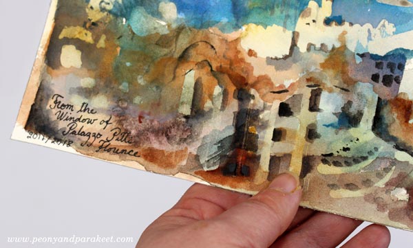Painting watercolor panoramas by Paivi Eerola from Peony and Parakeet