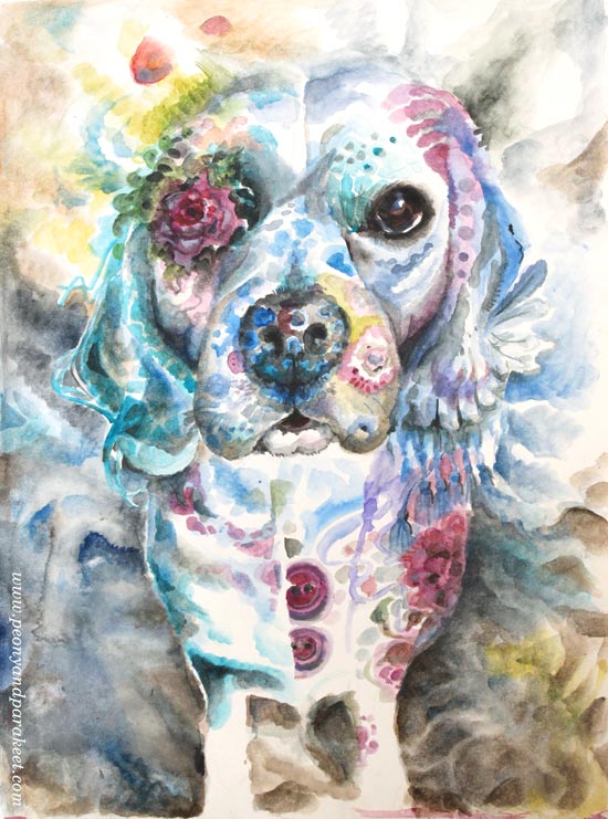 Surreal Stella, a sketchbook page made with Derwent Artbars and waterbrush. By Paivi Eerola from Peony and Parakeet.
