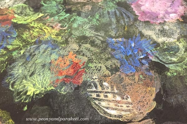 Paivi Eerola's still life in progress. She made this with Gelli Plate only!