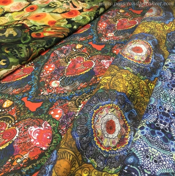Fabrics designed by Paivi Eerola from Peony and Parakeet.
