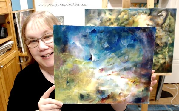 Paivi Eerola from Peony and Parakeet running a live webinar about art
