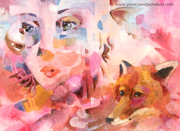 Step 4 for expressing mystery. By Paivi Eerola from Peony and Parakeet.