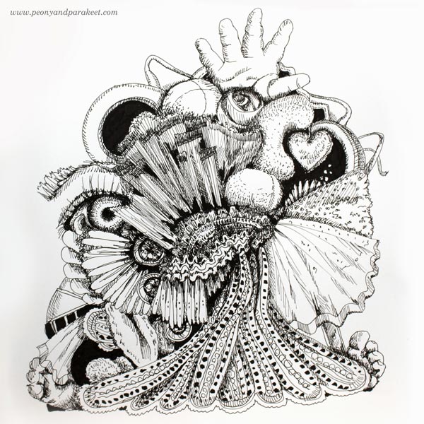 Precious - Illustration by Paivi Eerola from Peony and Parakeet. Entry for Inktober 2018.