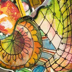 Collageland, an online art class inspired by decorative fabrics and embroidery by Paivi Eerola of Peony and Parakeet.