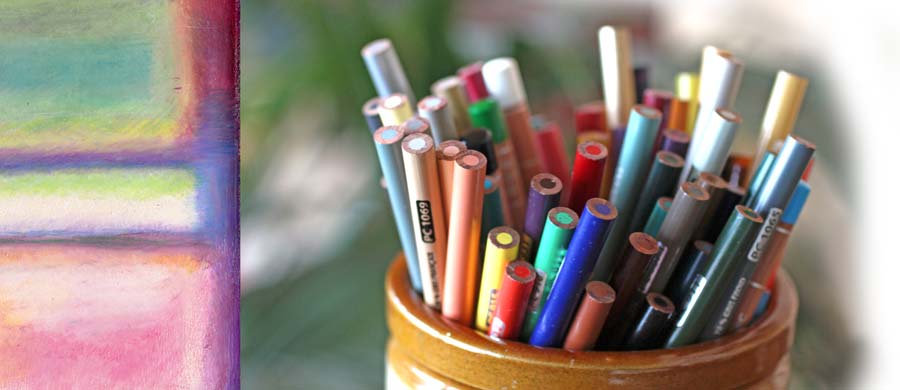 Creative coloring with colored pencils