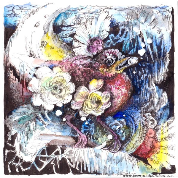 Snow Bird by Paivi Eerola from Peony and Parakeet. Watch the video of how she made this one!