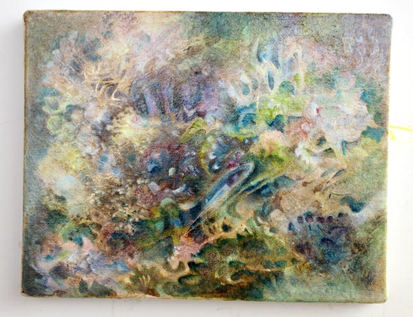Starting an oil painting, painting intuitively, by Paivi Eerola from Peony and Parakeet.