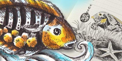 Animal Inkdom, Lesson 3 - Glittering Sealife