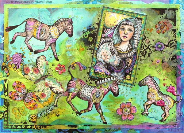 Zebra Madonna, fantasy art by Paivi Eerola from Peony and Parakeet.