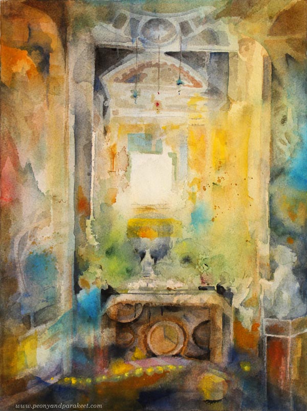 "Eternity", a watercolor painting by Paivi Eerola from Peony and Parakeet.