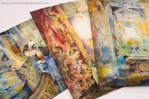 Watercolor paintings by Paivi Eerola from Peony and Parakeet.