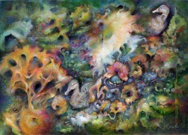 Dreaming Ducks, an oil painting by Paivi Eerola, Finland