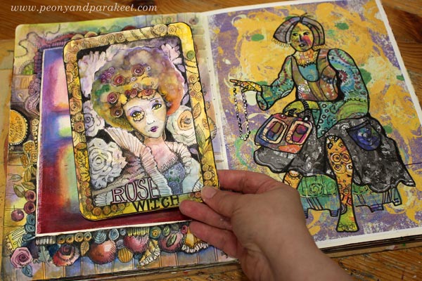 Playing with hand-drawn fantasy art by Paivi Eerola of Peony and Parakeet.