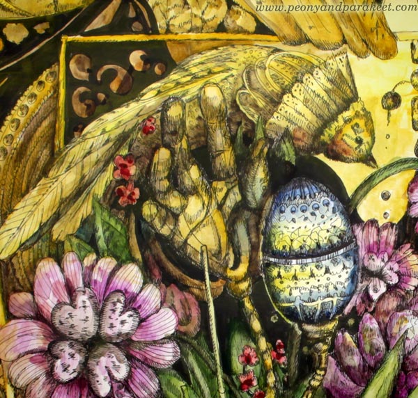 All Things Necessary by Paivi Eerola of Peony and parakeet. A detail of an illustration by the Finnish artist.