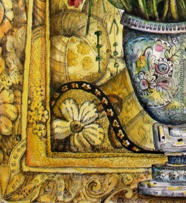 All Things Necessary by Paivi Eerola of Peony and parakeet. A detail of an illustration by the Finnish artist.