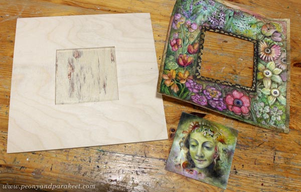 Between fine art and illustration. Composing an artwork of painted and hand-drawn pieces.