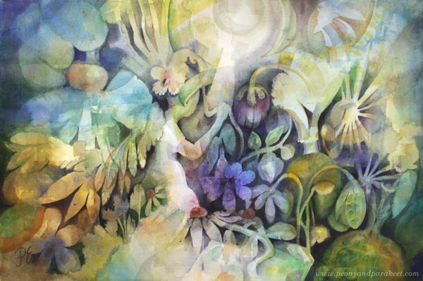 Shyeling, a watercolor painting by Paivi Eerola, Finland. See how she paints watercolor fairies!