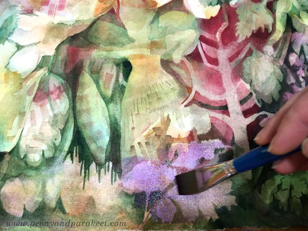 Intuitive art in progress. By Paivi Eerola of Peony and Parakeet.