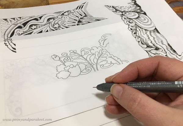 Drawing ornaments on marker paper