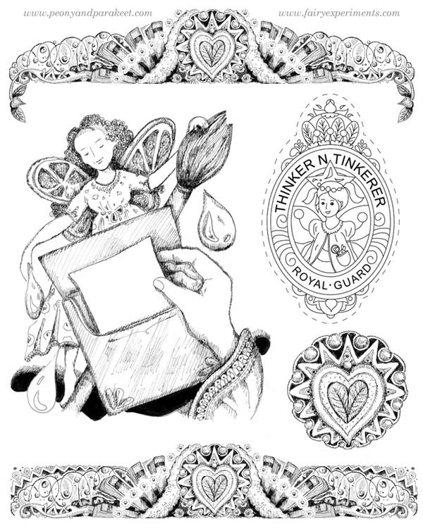 Illustrating science for girls. Illustrations for the book Fairy Experiments for Thinkers and Tinkerers, author C.L. Hunt, illustrator Paivi Eerola.