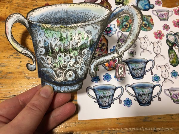 A hand-drawn collage piece and printables. By Paivi Eerola of Peony and Parakeet.