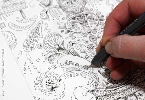 Doodling with Copic Multiliner. By Paivi Eerola of Peony and Parakeet.