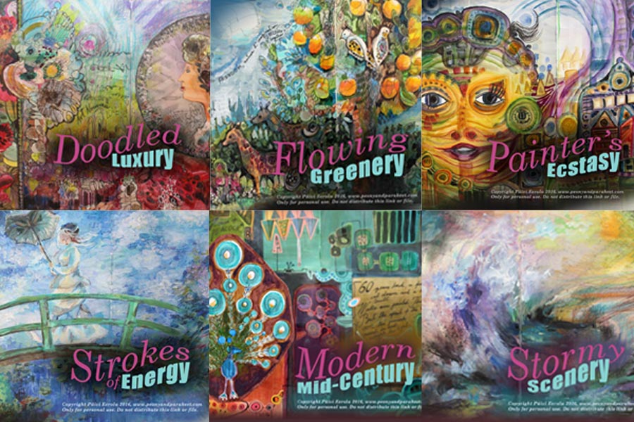 Imagine Monthly Spring 2016 Bundle, 6 classes filled with art journaling techniques and inspired by world-class artists like Claude Monet etc., by Peony and Parakeet