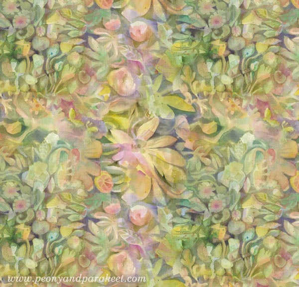 Designing a surface pattern in watercolor. By Paivi Eerola of Peony and Parakeet.