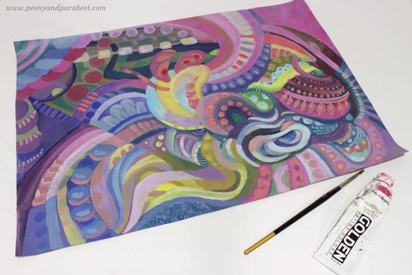 Golden Artist Colors Medium Magenta and Paivi Eerola's painting Cosytopia.