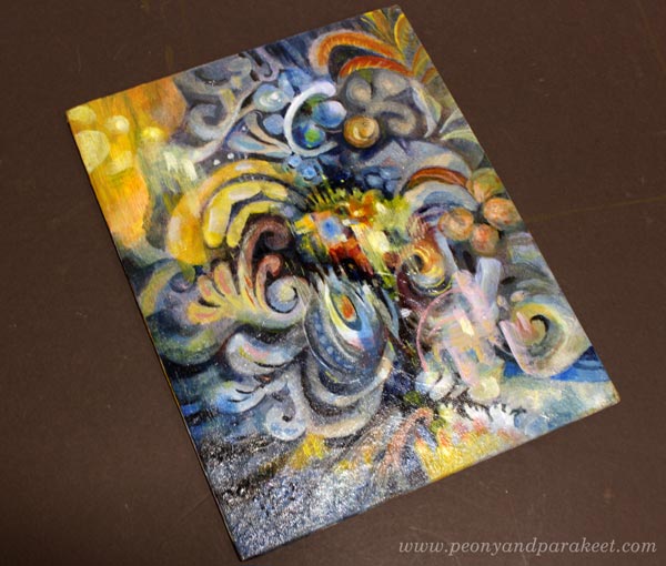 A varnished acrylic painting. Ceruleana by Paivi Eerola.