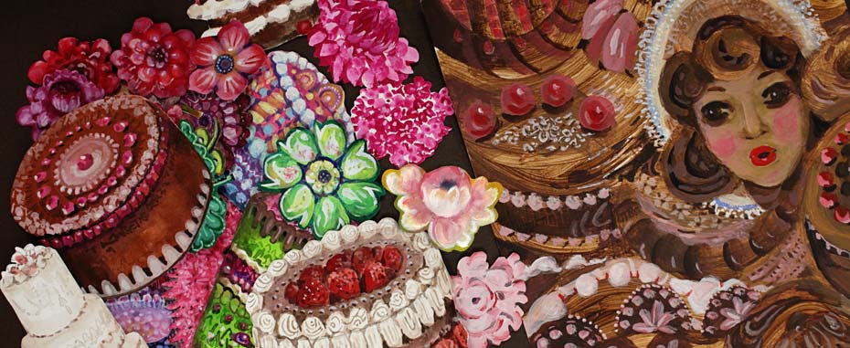 Delicious art from Decodashery, an online art class by Paivi Eerola of Peony and Parakeet.