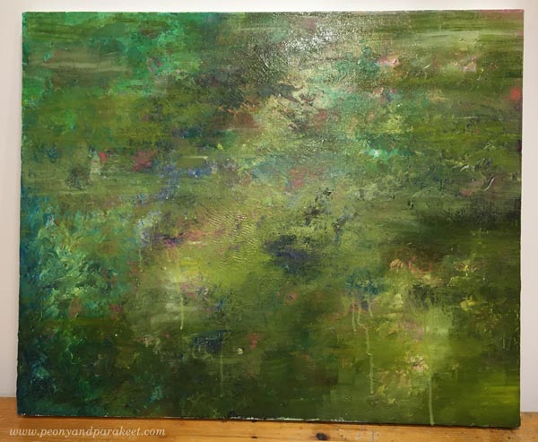 Starting an intuitive painting. Connecting with the artistic spirit.