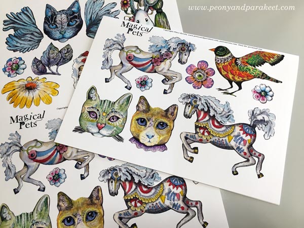 Magical Pets image sheet - Paivi Eerola's drawings