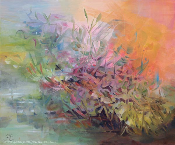 Sammumaton kaiho - Unquenchable Longing. An acrylic painting by artist Paivi Eerola, Finland.
