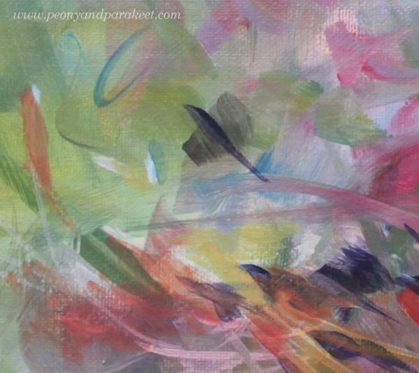 A detail of Sammumaton kaiho - Unquenchable Longing. An acrylic painting by Paivi Eerola, Finland.