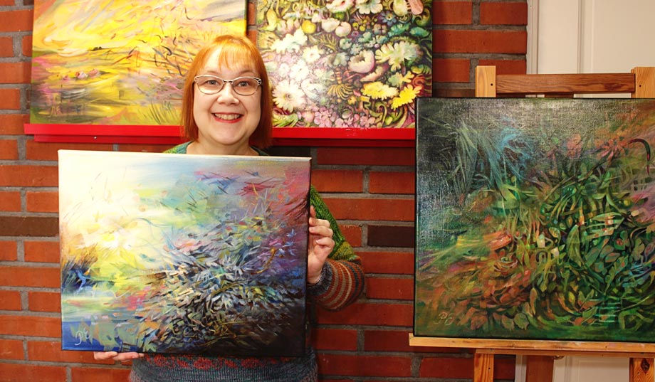 Artist Paivi Eerola of Peony and Parakeet and her paintings.