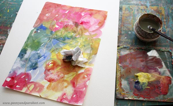 Step 1 of How to make your own patterned paper by Peony and Parakeet.