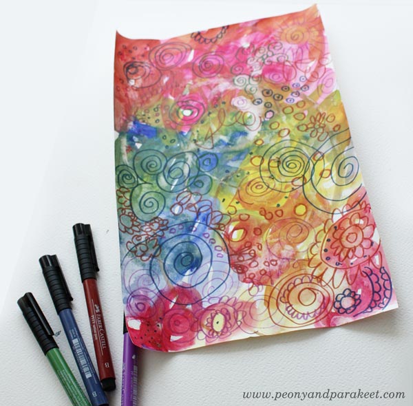Step 2 of How to make your own patterned paper by Peony and Parakeet.