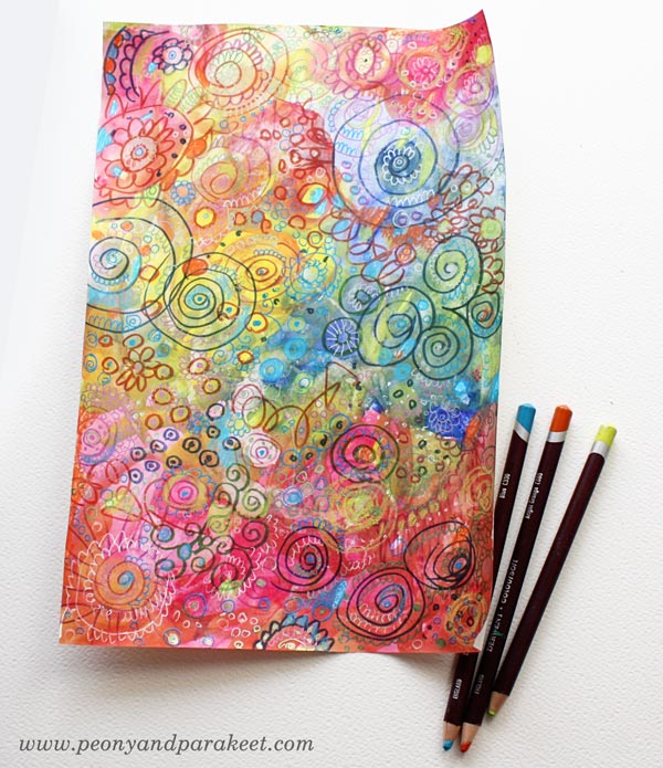 Step 4 of How to make your own patterned paper by Peony and Parakeet.